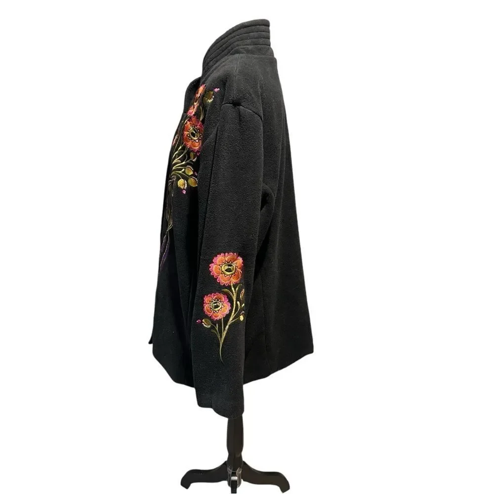 EUC VTG Bob Mackie Wearable Art Fleece Jacket/Coat Sz 1X - Picture 3 of 8